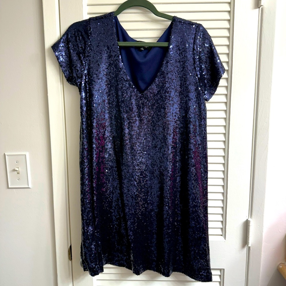 Lulu's Sparkling Navy Sequin Mini Dress